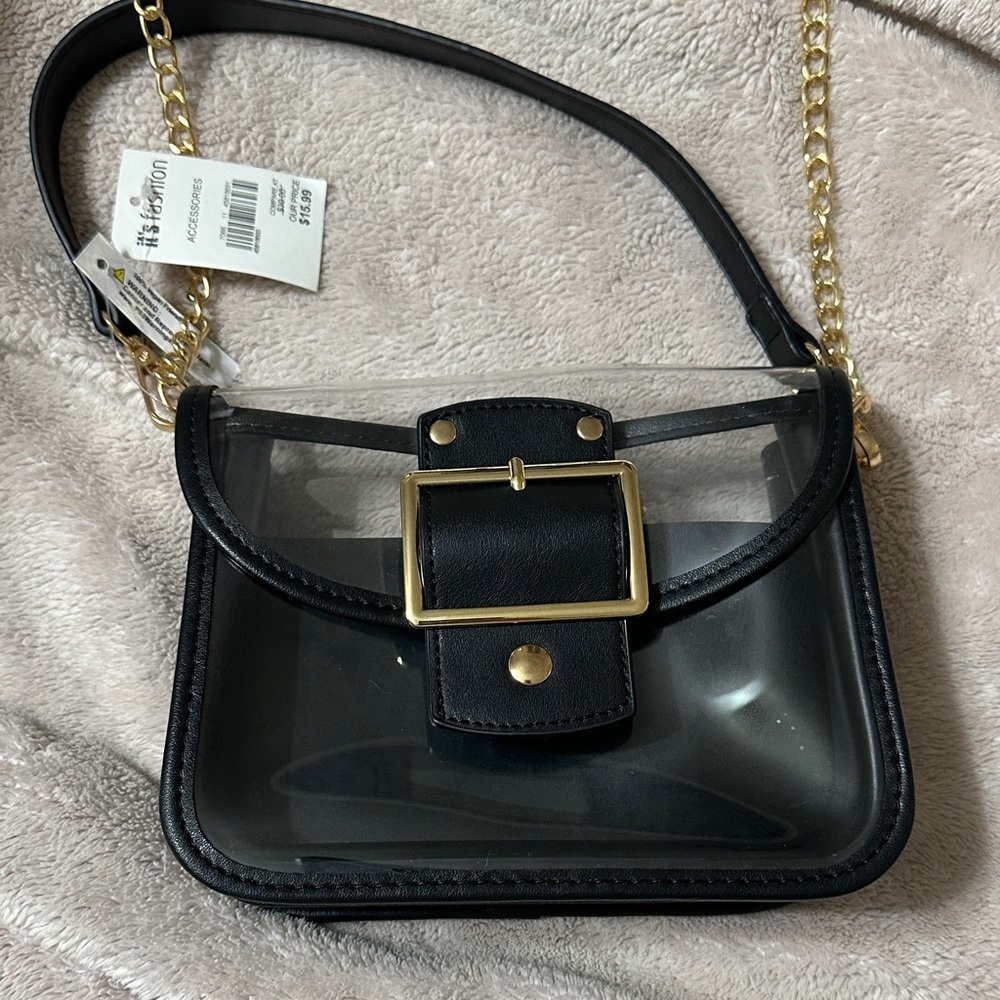 Stylish Black Transparent Handbag